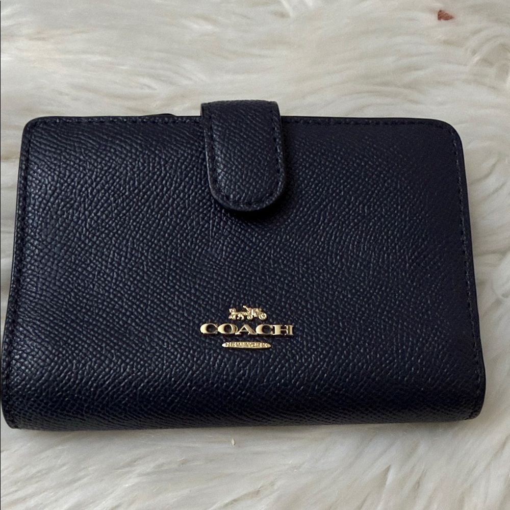 Coach Midnight Blue Leather Card Holder